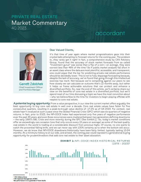 Assessing Market Indicators & Entry Points Across Core Real Estate